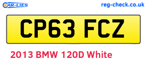 CP63FCZ are the vehicle registration plates.