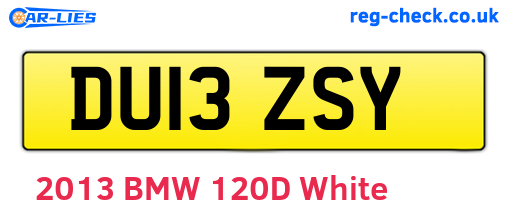DU13ZSY are the vehicle registration plates.