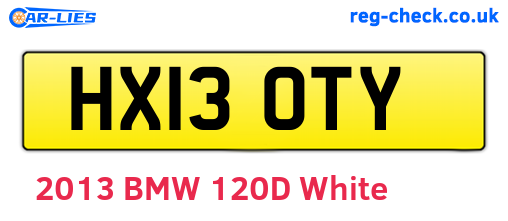 HX13OTY are the vehicle registration plates.
