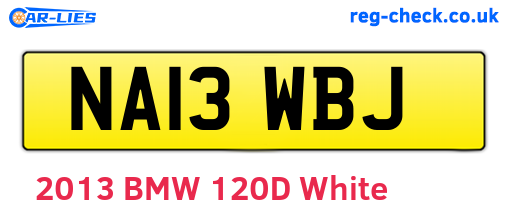NA13WBJ are the vehicle registration plates.