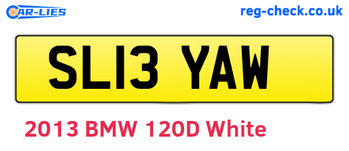 SL13YAW are the vehicle registration plates.