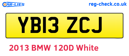 YB13ZCJ are the vehicle registration plates.