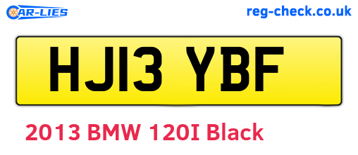 HJ13YBF are the vehicle registration plates.