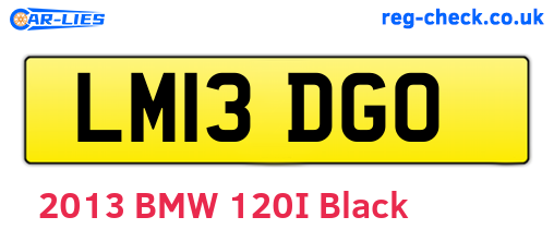 LM13DGO are the vehicle registration plates.