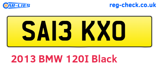 SA13KXO are the vehicle registration plates.