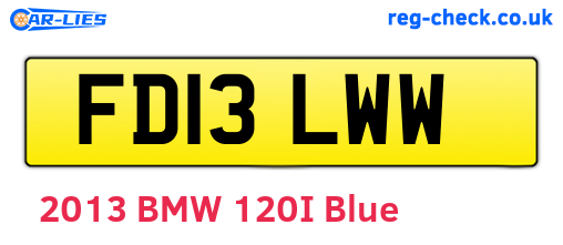 FD13LWW are the vehicle registration plates.