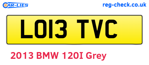 LO13TVC are the vehicle registration plates.