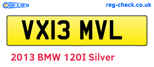 VX13MVL are the vehicle registration plates.