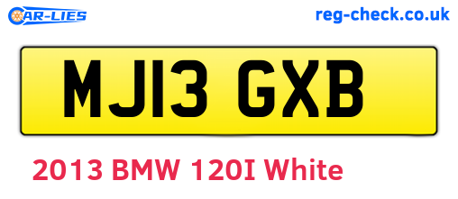 MJ13GXB are the vehicle registration plates.