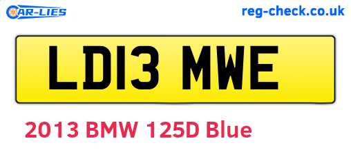 LD13MWE are the vehicle registration plates.
