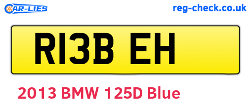 R13BEH are the vehicle registration plates.