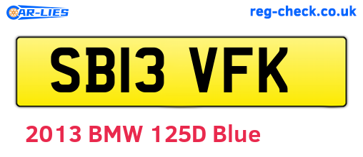 SB13VFK are the vehicle registration plates.