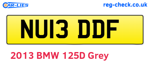 NU13DDF are the vehicle registration plates.