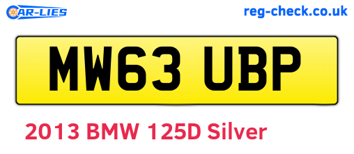 MW63UBP are the vehicle registration plates.