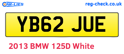 YB62JUE are the vehicle registration plates.