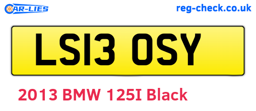 LS13OSY are the vehicle registration plates.