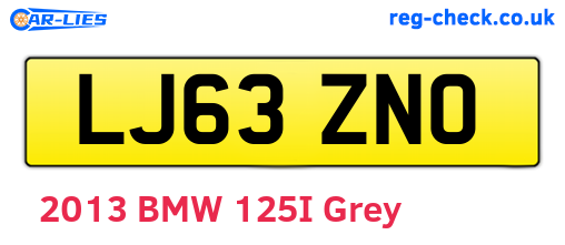 LJ63ZNO are the vehicle registration plates.