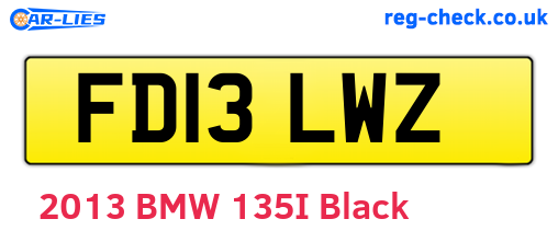 FD13LWZ are the vehicle registration plates.