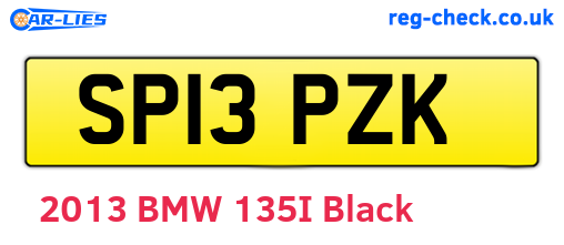 SP13PZK are the vehicle registration plates.