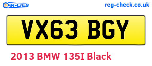 VX63BGY are the vehicle registration plates.