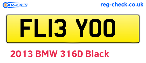 FL13YOO are the vehicle registration plates.