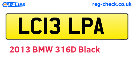 LC13LPA are the vehicle registration plates.