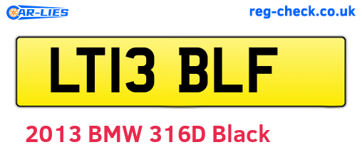 LT13BLF are the vehicle registration plates.
