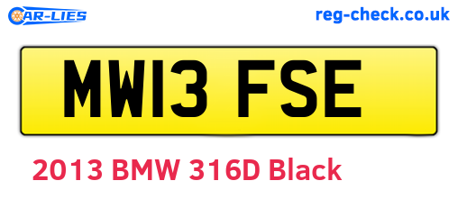 MW13FSE are the vehicle registration plates.