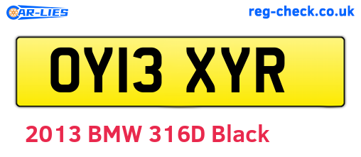 OY13XYR are the vehicle registration plates.