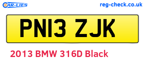 PN13ZJK are the vehicle registration plates.