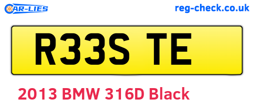 R33STE are the vehicle registration plates.