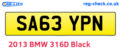 SA63YPN are the vehicle registration plates.