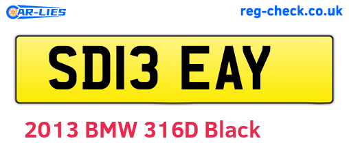 SD13EAY are the vehicle registration plates.