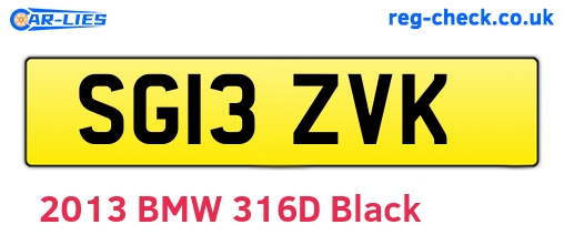 SG13ZVK are the vehicle registration plates.