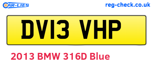 DV13VHP are the vehicle registration plates.