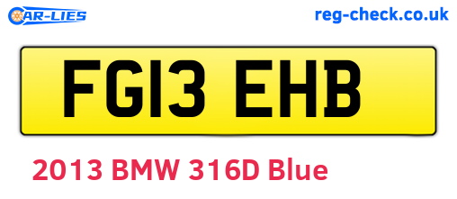 FG13EHB are the vehicle registration plates.