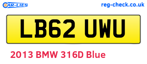 LB62UWU are the vehicle registration plates.