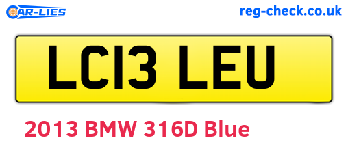 LC13LEU are the vehicle registration plates.