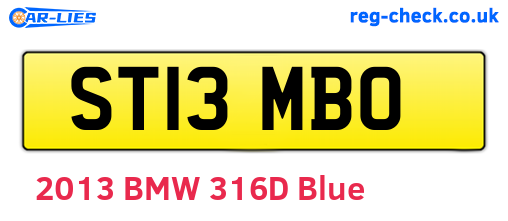ST13MBO are the vehicle registration plates.