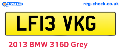 LF13VKG are the vehicle registration plates.