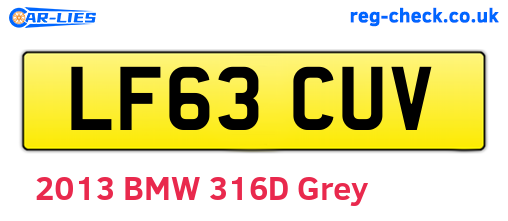 LF63CUV are the vehicle registration plates.