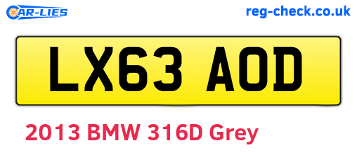 LX63AOD are the vehicle registration plates.