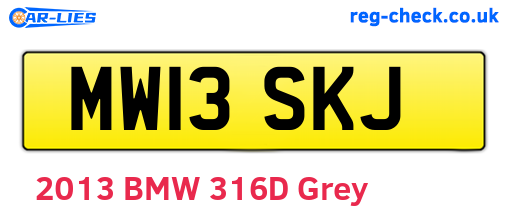 MW13SKJ are the vehicle registration plates.