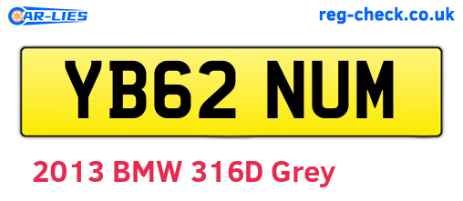 YB62NUM are the vehicle registration plates.