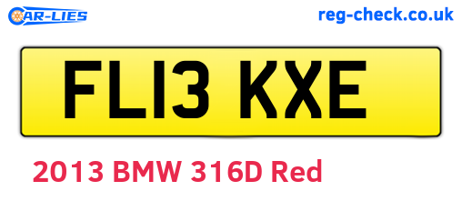 FL13KXE are the vehicle registration plates.