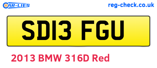 SD13FGU are the vehicle registration plates.