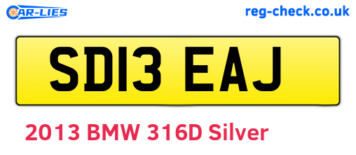 SD13EAJ are the vehicle registration plates.
