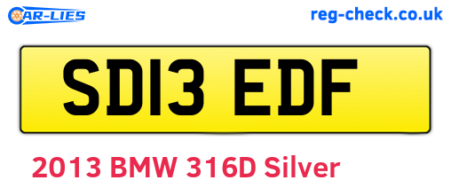 SD13EDF are the vehicle registration plates.