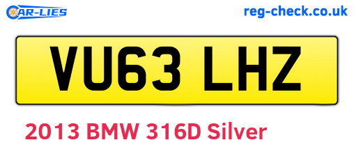 VU63LHZ are the vehicle registration plates.