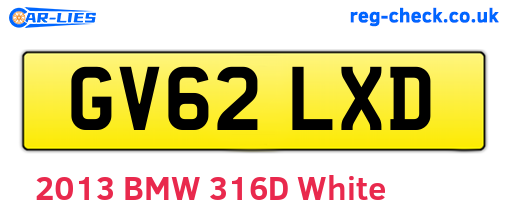GV62LXD are the vehicle registration plates.